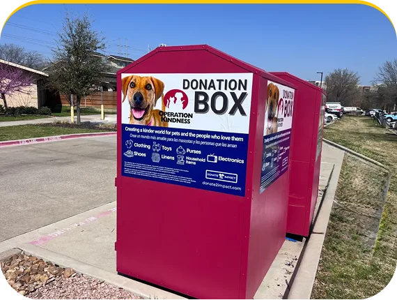 Donation bins for clothes and shoes recycling